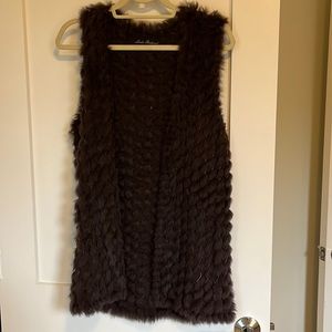 Rabbit fur and wool vest, size small